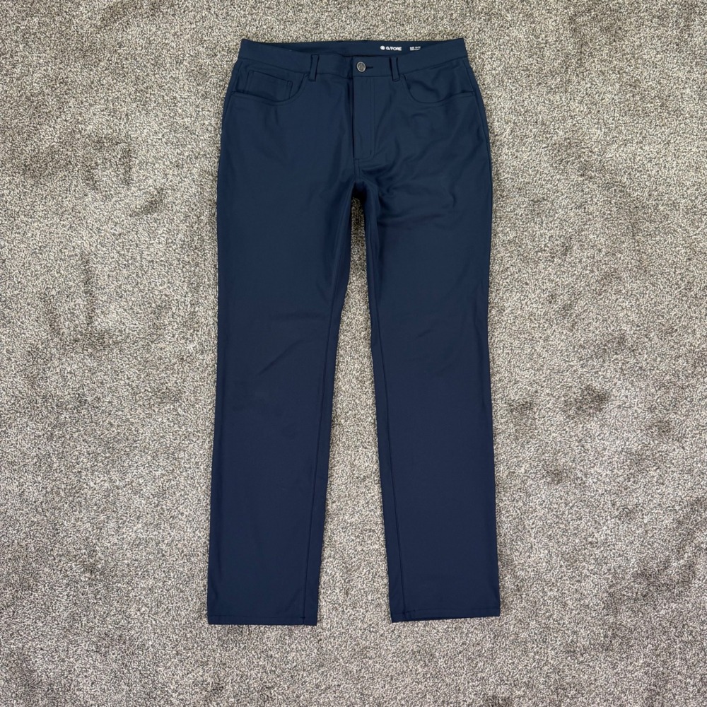 G/FORE Tour 5-Pocket Golf Pants Mens 33x32 Navy Blue Straight Leg Fit Technical